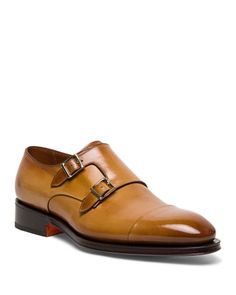 Santoni Men's Carter Cap Toe Double Monk Strap Dress Shoes Monk Strap Dress Shoes, Double Monk Strap Shoes, Double Monk Strap, Monk Strap Shoes, Monk Strap, Strap Dress, Shoes Online, Light Brown, Dress Shoes Men