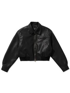 Composition : See the detailsCountry of Origin : KOREA Luxury Spring Outerwear For Streetwear, Luxury Spring Streetwear Outerwear, Fall Leather Cropped Jacket For Streetwear, Black Crop Jacket, Cropped Black Jacket, Clothes Wishlist, Cropped Leather Jacket, Flight Jacket, Cropped Jacket