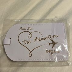 “And So The Adventure Begins” Luggage Tag Perfect For Your Next Trip! Mark Your Bag With This Cute Tag Wedding Luggage Tags, Honeymoon Luggage, Cute Luggage Tags, Cute Luggage, The Adventure Begins, Adventure Begins, And So The Adventure Begins, Travel Themes, Key Card Holder