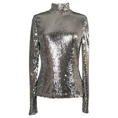 Dior - (Made in Italy) Long sleeve top entirely embroidered with silvery sequins. 40FR size indicated. 2015 Pre-fall Collection. Additional information: Condition: Very good condition Dimensions: Shoulder width: 40 cm - Chest: 46 cm - Sleeve length: 65 cm - Length: 58 cm Period: 21st Century Seller Reference: FH21 Pre Fall Collection, Fall Collection, Bustier Top, Pre Fall, 21st Century, Long Sleeve Top, Christian Dior, Givenchy, Yves Saint Laurent