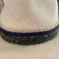 Beautiful braided horse hair designed into these stunning hat bands. Finished with double horse hair tassels. Adjustable size for SM-XL hats. Colors: white, black, grey, brown, emerald green and navy blue. size: 8-10mm wide. Western Braided Brimmed Panama Hat, Western Braided Fedora With Short Brim, Western Style Fedora With Short Brim And Braided Detail, Casual Braided Hat Bands For Rodeo, Western Fedora With Braided Flat Brim, Braided Western Hat Bands For Rodeo, Western Braided Hat Bands For Rodeo, Western Braided Hat Band For Ranch, Western Braided Hat Band For Festivals