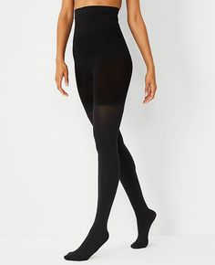 Elevate your wardrobe with the Ann Taylor Opaque High Waist Control Top Tights, a perfect blend of style and comfort. These tights are designed to enhance your silhouette with their high waist and smoothing control top.

- Size: Small
- Color: Black
- Material: 82% Nylon, 18% Spandex (Body); 91% Nylon, 9% Spandex (Leg)
- Gender: Female
- Care Instructions: Hand wash, line dry

Ideal for both formal and casual wear, these tights offer a sleek, opaque finish that pairs effortlessly with your favor Compressive Shapewear Hosiery, Smoothing Fitted Mid-thigh Tights, Fitted Smoothing Mid-thigh Tights, Shapewear Tights With High-cut Leg And Shaping Fit, Shaping Shapewear Tights With High-cut Leg, Solid Compressive Tights With 5-inch Inseam, Shaping High-cut Leg Tights, Shaping Smoothing Solid Tights, Shaping Smoothing Solid Color Tights