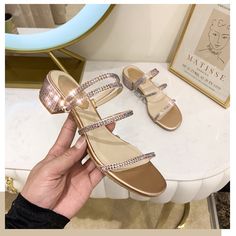 Fashion Rome Slip-on Women Sandals Flip Flops Solid Round Toe Pearl Buckle Causal Sandals Shoes Women Sandals, Sandals Flip Flops, Open Toe Sandals, Toe Sandals, Shop Sandals, Flip Flop Sandals, Rome, Womens Sandals, Flip Flops