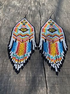 Native American Style Beaded Earring Cherokee Style Native | Etsy Artisan White Beaded Earrings With Dangling Beads, Unique White Beaded Earrings For Festival, Unique White Teardrop Beaded Earrings, White Artisan Beaded Earrings With Colorful Beads, Artisan White Beaded Earrings With Colorful Beads, White Artisan Beaded Dangle Earrings, White Artisan Beaded Earrings, White Tiny Beads Earrings For Festivals, Artisan White Beaded Earrings