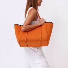 Orange Large Capacity Tote Shoulder Bag, Large Capacity Orange Tote Shoulder Bag, Everyday Large Capacity Orange Bags, Everyday Large Capacity Orange Shoulder Bag, Chic Orange Bag With Large Capacity, Chic Large Capacity Orange Bag, Versatile Orange Bags For Daily Use, Chic Orange Large Capacity Bag, Casual Orange Bag With Double Handle