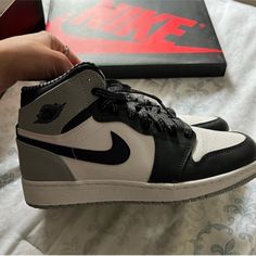 Air Jordan 1 Vintage Retro High Barons. Size Womens 7 / Youth 5.5. Worn Once, Didn’t Fit Me. 100% Authentic, Comes With Original Receipt. Comes With Crease Shields Inside That Can Be Removed If You Want. Has Grey Soles, Reflective Laces, Black And White Accents. Comes With Original Grey Laces, Never Used. Nike Jordan Low-top Gray Shoes, Casual Nike Jordan Shoes In Gray, Casual Gray Nike Jordan Shoes, Gray High-top Jordan Shoes, Nike Jordan High-top Shoes In Gray, Nike Jordan Shoes In Gray Lace-up, Gray Jordan Shoes With Round Toe, Nike Gray High-top Sneakers With Round Toe, Nike Gray High-top Basketball Shoes