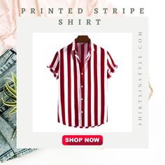 Make a stylish statement with our Printed Stripe Shirt with Short Sleeves! 👕✨ This shirt features a trendy stripe pattern in vibrant colors, adding a pop of personality to your outfit. The short sleeves offer a casual and comfortable fit, perfect for any occasion. Made with high-quality materials, this shirt ensures both style and durability. Elevate your fashion game and embrace the vibrant charm of our Printed Stripe Shirt with Short Sleeves! Slim Fit Cotton Tops With Graphic Print, Slim Fit Collared Top For Summer, Collared Slim Fit Top For Summer, Trendy Summer Shirt With Graphic Print, Slim Fit Graphic Print Shirt For Spring, Collared Printed T-shirt For Summer, Summer Collared Printed T-shirt, Trendy Cotton Short Sleeve Shirt With Graphic Print, Trendy Graphic Print Short Sleeve Shirt For Spring