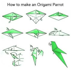 how to make an origami parrot step by step instructions for kids and adults