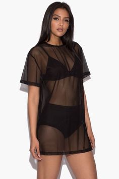 Black Sheer Mesh Top T-Shirt Beach Cover Up Beachwear Summer Sheer Holiday Festival Ibiza Swimwear D Casual Sheer Summer Cover-up, Summer Stretch Mesh Top With Crew Neck, Stretch Mesh Top Crew Neck For Summer, Casual Sheer Cover-up For Summer, Sheer Short Sleeve T-shirt, Casual Short Sleeve Mesh Top, Summer Party Mesh Top With Fishnet Details, Summer Party Fishnet Mesh Top, Fishnet Mesh Top For Summer Parties