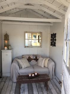 a couch and table in a room