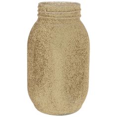 a gold glitter jar on a white background