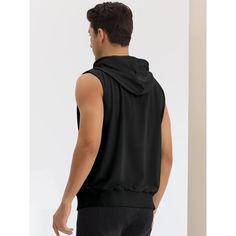 You can wear a sleeveless hoodie over a t-shirt for a casual and laid-back look. A sleeveless hoodie makes good workout clothing, allowing for unrestricted arm movement during exercise. Pair a hoodie vest with shorts, jeans, and casual trousers to create a different look. The hoodie vest is suitable for sports, camping, travel, and daily wear. Vest With Shorts, Hoodie Vest, Workout Clothing, Sleeveless Hoodie, Shorts Jeans, Casual Trousers, Casual Fits, Black Media, Fun Workouts