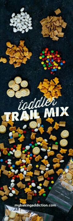 the trail mix is laid out and ready to be eaten