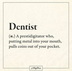 a white piece of paper with the words dentist and an image of a toothbrush