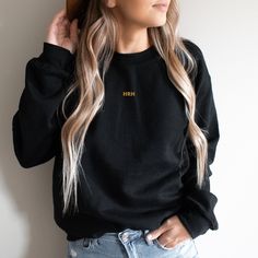 SHOP ALL OUR ROYALTY COLLECTION HERE! https://etsy.me/3HTebQX Inspired by the Royal family this chic quality embroidered sweatshirt looks adorable on. This is a bestseller for a reason. Relaxed, tailored and ultra-comfortable, you'll love the way you look in this durable, reliable classic. 100% pre-shrunk cotton (heather gray color is 90% cotton/10% polyester, light heather gray is 98% cotton/2% polyester, heather black is 50% cotton/50% polyester) | Fabric Weight: 5.0 oz (mid-weight) Double-stitched seams at shoulder, sleeve, collar and waist Imported; processed and printed in the U.S.A. Coffee Graphic Tee, Mama Sweater, Womens Sweatshirts, Future Mrs, Mama Shirts, Gifts For Bookworms, Mama Sweatshirt, Fitted Sweater, Cozy Sweaters