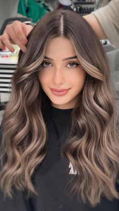 Ash Colour Highlight, Balayage For Tanned Skin, Brunette Balayage For Cool Skin Tone, Hair Color Ideas For Fair Skin Brown Eyes, Balayage Hair For Green Eyes, Balayage Hair For Fair Skin, Milk Tea Colour With Balayage Highlights, Hair Colour Ideas For Pale Skin Brown Eyes, Color Hair For Brown Eyes