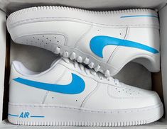 These custom hand painted Nike Air Force 1 sneakers feature a Blue color theme that helps you feel special! ★ Painted with acrylic leather paint and topped with a finished to ensure quality, durability, and long wear (waterproof, scratch proof, and dull-proof). ★ Sizes are in US. ★ These shoes are hand painted. ★ In the case that these shoes need to be washed, wetting a cloth and hand washing them is recommended, however they can be put in the wash set on delicate. Feel free to contact us for any questions you may have :) Check out our other products: https://www.etsy.com/shop/slatscustomsco Luxury Men's Blue Nike Air Force 1, Custom Blue Hand Painted Sneakers, Custom Hand Painted Blue Sneakers, Blue Hand Painted Leather Custom Sneakers, Blue Leather Custom Hand Painted Sneakers, Blue Custom Sneakers With Waterproof Paint, Customizable Blue Sneakers For Sports, Blue Customizable Sporty Sneakers, Sporty Customizable Blue Sneakers