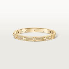 Cartier - LOVE bracelet - Bracelet Woman  - LOVE bracelet, 18K yellow gold (750/1000), set with 216 diamonds totaling 3.15 carats (for size 17). Please note that the carat weight, number of stones and product dimensions will vary based on the size of the creation you order. For detailed information please contact us. Cartier Love Bracelet Diamond, Cartier Gold, Pave Bracelet, Wrist Jewelry, Gold Bracelet For Women, Love Bracelet, Yellow Gold Jewelry, Cartier Love, Diamonds And Gold