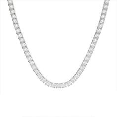 Timeless and elegant, this spectacular tennis necklace features 89 perfectly matched round lab grown diamonds set in solid 14k white gold four prong settings, each 0.50 ct for an impressive grand total of 40 carats of endless sparkle around your neck!! All meticulously handmade to perfection by our master jewelers. Lab created diamonds are 100% real diamonds, there is no difference chemically, physically or visually. The only difference is that lab diamonds are created in a laboratory rather tha White Diamond Necklace, Black Diamond Necklace, Moissanite Vs Diamond, Promise Necklace, Engagement Necklaces, Diamond Tennis Necklace, Celebrity Jewelry, Bridal Necklace Set, Moissanite Necklace