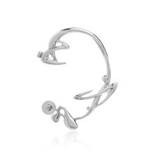 - this item is made from solid 925 sterling silver  - single cuff fits right ear  - 2.5" h x 1.3" w x .25" d    this piece is hand made in nyc. Jewelry Earrings Hoops, Solid 925 Sterling Silver, Designing Women, Ear Cuff, Hand Made, Jewelry Design, Hoop Earrings, Jewelry Earrings, 925 Sterling Silver