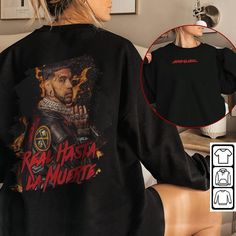 Anuel Aa Rap Shirt Double Sided, Anuel Aa 2023 Graphic Rap Sweatshirt 2023 Graphic, Love Country, Rap Shirt, Country Music Shirt, Country Music Shirts, Hip Hop Rap, Rap Music, Stay Cozy, Sweatshirt Designs