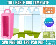 this is an image of a box template for svg - png dxf eps