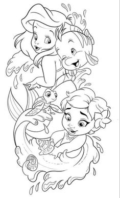 the little mermaids coloring pages for kids to print out and color with their favorite characters