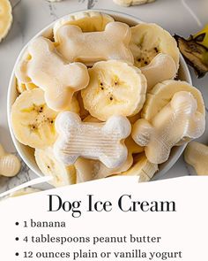 dog ice cream in a bowl with banana slices