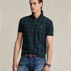 Brand New, Last Season Polo Shirt From Ralph Lauren. Tartan Print, Size Medium, Never Worn. Ralph Lauren Plaid Collared Tops, Ralph Lauren Collared Plaid Tops, Ralph Lauren Preppy Short Sleeve Top, Casual Ralph Lauren Polo Collar Shirt, Ralph Lauren Plaid Cotton Top, Casual Ralph Lauren Shirt With Polo Collar, Ralph Lauren Fitted Casual Polo Shirt, Casual Fitted Ralph Lauren Polo Shirt, Casual Ralph Lauren Polo Shirt