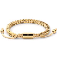 Dowling Brothers - Gold Woven Chain Bracelet in Champagne Casual Gold Woven Jewelry, Gold Braided Bracelet With Adjustable Nylon Cord, Gold Bracelet With Adjustable Nylon Cord, Gold Bracelets With Adjustable Nylon Cord, Handmade Gold Braided Bracelet With Nylon Cord, Everyday Gold Bracelet With Nylon Cord, Handmade Gold Braided Bracelet, Gold Nylon Cord Bracelet For Everyday, Casual Gold Braided Bracelet With Adjustable Cord