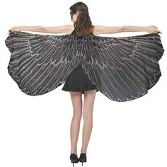 PRICES MAY VARY. MATERIAL: High Quality Chiffon OCCASIONS: Birthday gifts, carnival, party supplies, halloween costumes, christmas costumes, cosplay, photo shoot. STYLISH FESTIVAL CLOAK: Flying wings design will make you look unique. SIZE: 60.6''x22.8'' PACKAGE: Wings Cape + Masquerade Mask Ypser Women Festival Shawl Fairy Cloak Cape for Party Nymph Costume Accessory

 Material: High Quality Chiffon
 Size: 60.6''x22.8''(154x58cm)
 PACKAGE: 1PC Halloween Wings Costume + 1PC Mardi Gras Mask

 Spec Wings Shawl, Bird Wings Costume, Philza Minecraft, Halloween Prom, Costumes For Work, Halloween Wings, Party Wings, Shawl For Women, Brand Activation