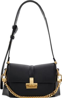 Black Flap Bag With Gold-tone Hardware, Black Flap Shoulder Bag With Branded Hardware, Modern Gold Flap Bag With Adjustable Strap, Gold Shoulder Bag With Adjustable Strap For Work, Everyday Black Flap Bag With Metal Hardware, Modern Black Saddle Bag With Branded Hardware, Trendy Rectangular Saddle Bag With Gold-tone Hardware, Chic Crossbody Shoulder Bag With Hardware, Black Flap Shoulder Bag With Chain Strap