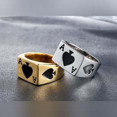 Please Send A Message And Ask If Your Size Is Available Before Purchasing. Infinity Band Ring, Swarovski Crystal Rings, Silver Rings Simple, Silver Heart Ring, Yellow Gold Diamond Ring, Retro Ring, Gold Statement Ring, Ace Of Spades, Classic Engagement Rings