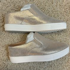 Caslon Brand From Nordstrom. Brand New Gold Slip-ons For Spring, Gold Slip-on Sneakers For Spring, Gold Synthetic Sneakers For Spring, Gold Synthetic Sneakers For Summer, Gold Synthetic Summer Sneakers, Striped Sneakers, Mule Sneakers, Casual Sneakers Women, Loafer Sneakers