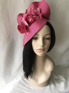 Are you ready for Summer Wedding? This hot pink flower fascinator hat is absolutely perfect. Styled to be worn as Kentucky Derby hat, Derby fascinator,Belmont Stakes, British tea Party or brunch hat, Mother of the Bride hat, Garden Wedding hat, ladies church hat, Preakness, Melbourne Cup or any special occasion. Styled to turn heads and yes! It's design to wear both ways. You got it ... no right or wrong way! Place on a headband or clips your choice. Please note that due to it being handmade by Pink Structured Crown Headpiece For Kentucky Derby, Pink Structured Crown Headpiece For Summer, Pink Party Headpiece With Flower Decoration, Pink Fascinator For Kentucky Derby With Structured Crown, Pink Structured Crown Fascinator For Kentucky Derby, Red Summer Fascinator For Garden Party, Pink Kentucky Derby Fascinator With Structured Crown, Pink Structured Crown Fascinator For Evening, Pink Evening Fascinator With Structured Crown