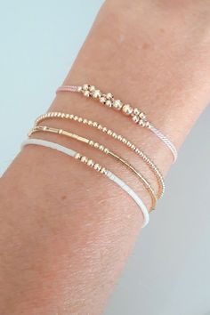 Best Friend Gifts for Her, Rose Gold Bracelet, Gold Beaded Bracelet, Dainty Jewelry, Small Gold Delicate Dainty Bracelet, Tiny Bead Bracelet - Etsy Bracelets Delicate, Tiny Bead Bracelet, Delicate Gold Bracelet, Bracelet Minimal, Gold Bracelet Simple, Gold Beaded Bracelet, Gelang Manik-manik, Minimal Gold, Friendship Bracelets With Beads