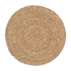 a round jute rug on a white background