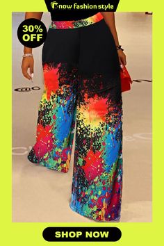 Black Street Print Patchwork Plus Size Chic Color Block Bottoms For Spring, Trendy Graphic Print Bottoms For Party, Trendy Bottoms With Graphic Print For Party, Multicolor Bottoms For Summer Night Out, Multicolor Bottoms For Night Out In Summer, Fashion Gallery, Wholesale Fashion, Buy Now, Elastic Waist