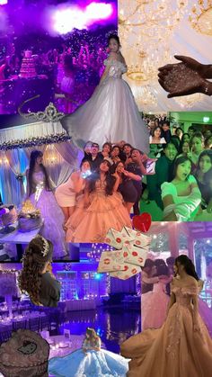 aesthetic collage of filipino debut / sweet 16 / quince  party philippines, teenage girl dresses letters tiaras cake and more aesthetic collaging photographs Filipino Debut