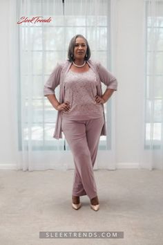 Discover the perfect fit with the RM Richards Women's Plus Size Pantsuit. Designed for comfort and style, it's a must-have for any special occasion. 👗✨ #PlusSizeFashion #EventReady Mother Of The Bride Outfit, Lace Pants, Pant Suit, Bride Clothes, Mixing Fabrics, Full Figured, Mother Of The Groom, Women Lace, Jacket Outfits