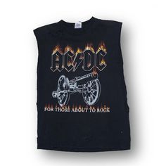 Back in black with this vintage AC/DC t-shirt, distressed and cut-off sleeves make this the perfect tee to raise hell in! 100% Cotton. Size Medium Edgy Sleeveless Graphic T-shirt, Edgy Sleeveless Graphic Print T-shirt, Summer Distressed Band Merch T-shirt, Black Ripped T-shirt For Streetwear, Punk Style Washed Black Tops With Letter Print, Punk Style Washed Black Top With Letter Print, Punk Washed Black Tops With Letter Print, Ripped Short Sleeve T-shirt For Summer, Acid Wash Cotton Muscle Tee For Summer