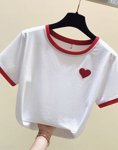 T-shirt cute t-shirtColor: white, pinkSize(cm): S, M, L, XL, 2XLS: length 54cm bust 88cm sleeve length 17cmM: length 55cm bust 92cm sleeve length 17.5cmL: length 56cm bust 96cm sleeve length 18cmXL: length 57cm bust 100cm sleeve length 18.5cm&ltp&gt2XL: length 58cm bust 104cm sleeve length 19cm&lt/p&gt&ltbr/&gt White Kawaii T-shirt For Summer, White Kawaii Crew Neck Top, Kawaii Cotton T-shirt With Crew Neck, Cute White Cotton T-shirt, Kawaii White T-shirt For Summer, White Kawaii Tops For Summer, Cute Red Crew Neck Top, Kawaii Cotton Tops, Cute Red Cotton T-shirt