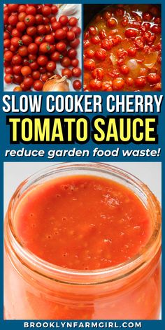 overhead of tomatoes and onions simmering in a crockpot What To Make With Fresh Cherry Tomatoes, Canning Cherry Tomatoes For Beginners, Cherry Tomato Pasta Sauce Canning, What To Do With An Abundance Of Cherry Tomatoes, Tomato Ideas For Canning