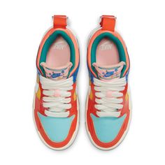 Nike Womens WMNS Dunk Low Disrupt Kid at Heart DJ5063-414 Preepy Shoes, Colorful Tennis Shoes, Low Disrupt, Hoop Shoes, Cute Running Shoes, Wmns Dunk Low, Nike Dunk Low Disrupt, Elle Shoes, Crocs Fashion