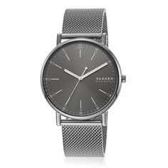 Discover timeless elegance and modern design with the Skagen Signatur Three-Hand Gray Steel Mesh Watch SKW6577. This sophisticated timepiece is perfect for those who appreciate clean lines and versatile style. Eco-Friendly Craftsmanship: Made with at least 50% recycled stainless steel, contributing to a sustainable future. Sleek Design: Features a 40mm case diameter with a minimalist, modern aesthetic that complements any outfit. Reliable Performance: Equipped with quartz movement and water-resistant up to 30 meters, ensuring durability and precision. Minimalist Formal Watch With Round Dial, Minimalist Quartz Watch For Formal Occasions, Minimalist Quartz Watches For Formal Occasions, Minimalist Formal Watch, Minimalist Formal Watches, Elegant Stainless Steel Chronograph Watch With Analog Display, Minimalist Analog Watches For Formal Occasions, Modern Formal Jewelry And Watches With Round Dial, Modern Formal Jewelry And Watches