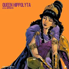 the cover to queen hipolita's all - american comics, featuring an image of a woman in purple and gold