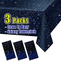 PRICES MAY VARY. Size - 54x108 inches Fit for - 8 Ft table Package Includes - 3 Packs of Star Themed Tablecloth Quality Material - Water & oil proof, tear-resistant and disposable, no worry about party mess For Any Occasion - Space tablecloth for any happy occasions, suitable for indoor and outdoor use Please allow 1-2 inches of measurement error 8 Ft Table, Space Party Decorations, Star Wars Theme Party, Plastic Table Cover, Space Theme Party, Outer Space Party, Plastic Table Covers, Plastic Table, Space Party