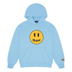 Drew House Mascot Hoodie 'Sky Blue' DR-2023-10 Drew House, Limited Edition Sneakers, Sports Sneakers, Pacific Blue, Oversized Hoodie, Sport Sneakers, Oversize Hoodie, Screen Print, Oversized Fits