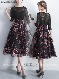 10% off now|Free shipping world-wide. Black Lace Floral Prints Homecoming Dress With Lace Sleeves at GemGrace. Click to learn our pro custom-made service for wedding dress, formal dress. View #HomecomingDresses for more ideas. Spring A-line Lace Prom Dress, Spring Long Sleeve Dresses With Contrast Lace, Spring Dress With Lace Sleeves And Half Sleeve, Short Sleeve Lace Dress For Spring Prom, Spring Long Sleeve Lace Prom Dress, Black Lace Patchwork Dress For Spring, Spring Half-sleeve Lace Dresses, Spring Lace Dresses With Half Sleeves, Spring Lace Dress With Half Sleeves