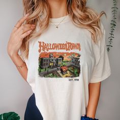 Comfort Colors® Halloweentown Shirt,Halloween Town Tshirt,Halloween Town Est 1998 Shirt,Pumpkin Halloweentown Tee,Halloween Party 1-) Please check and review all photos 2-) Select your T-Shirt, Sweatshirt, Hoodie or Long Sleeve  size and color from drop-down menus 3-) Choose the quantity 4-) Click ADD TO CART. (You can go back and add more products for your family members or you can complete the checkout process) 5-) Click "Proceed to Check Out" -PRODUCTION TIME- Processing & production time is Halloweentown Shirt, Halloweentown University, Single Shirt, University Tees, Fun Sweatshirts, Halloween Town, Size Charts, Halloween Tshirts, Sweatshirt Hoodie